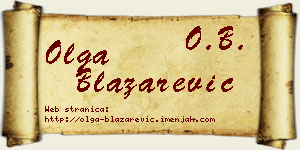 Olga Blažarević vizit kartica